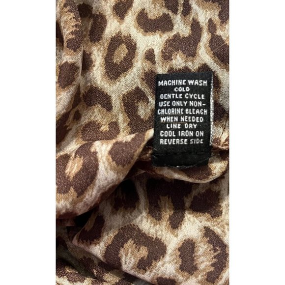 Women's Sheer overlay Tank, Leopard Print, Coral Accented Bow, Medium - Picture 8 of 12